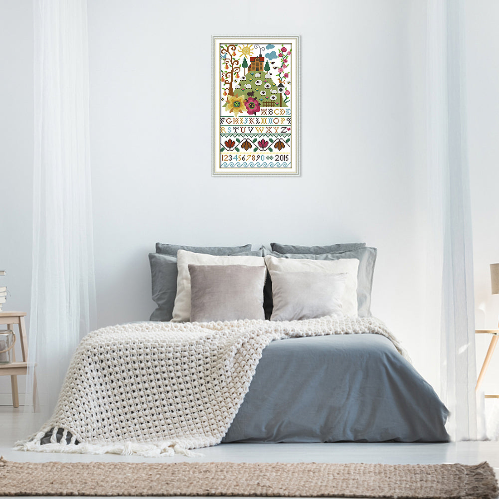 Alphabet- 14CT Stamped Cross Stitch 35*21CM