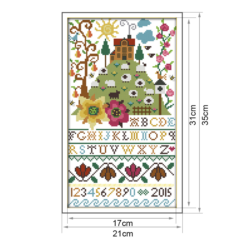 Alphabet- 14CT Stamped Cross Stitch 35*21CM
