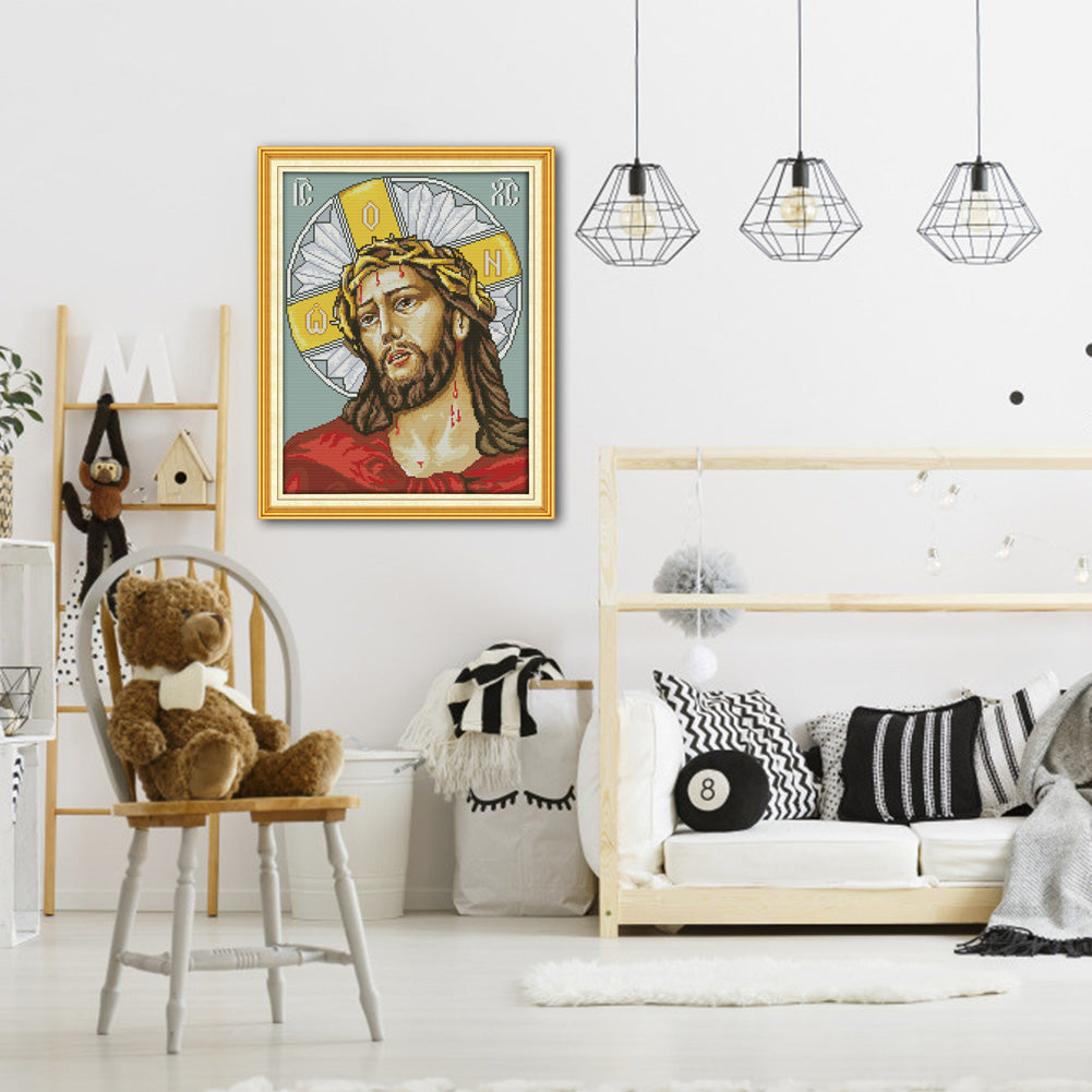 Distress Jesus - 14CT Stamped Cross Stitch 44*35CM