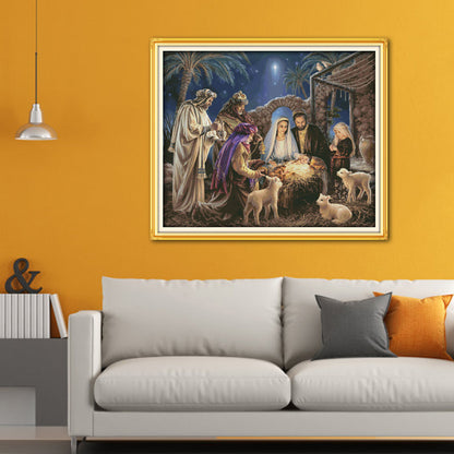 Jesus Birth - 14CT Stamped Cross Stitch 95*80CM
