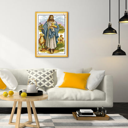 Jesus Sheep - 14CT Stamped Cross Stitch 46*34CM