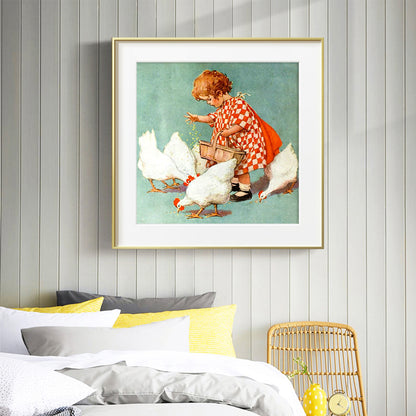 Girl - Full Round Drill Diamond Painting 30*30CM