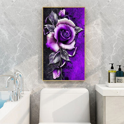 Purple Flowers - Full Round Drill Diamond Painting 45*85CM
