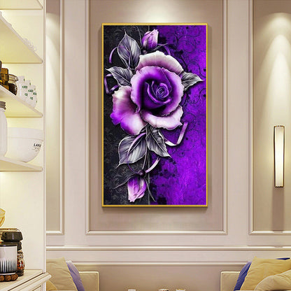 Purple Flowers - Full Round Drill Diamond Painting 45*85CM