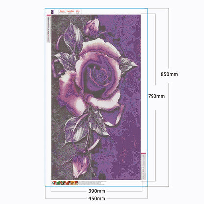 Purple Flowers - Full Round Drill Diamond Painting 45*85CM