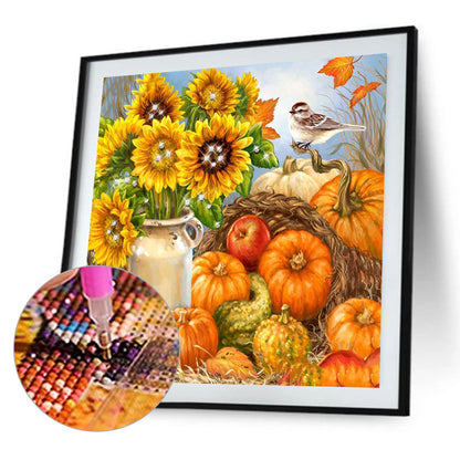 Sunflower Pumpkin - Full Round Drill Diamond Painting 30*30CM