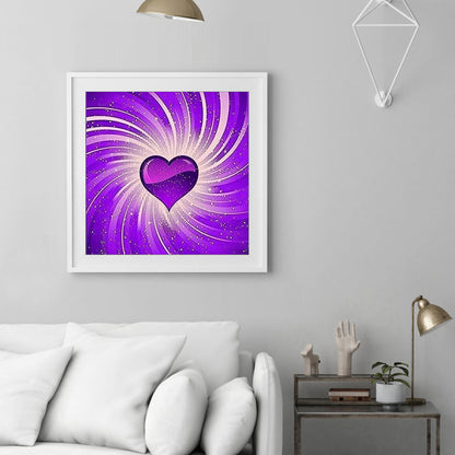 Purple Heart - Full Round Drill Diamond Painting 30*30CM