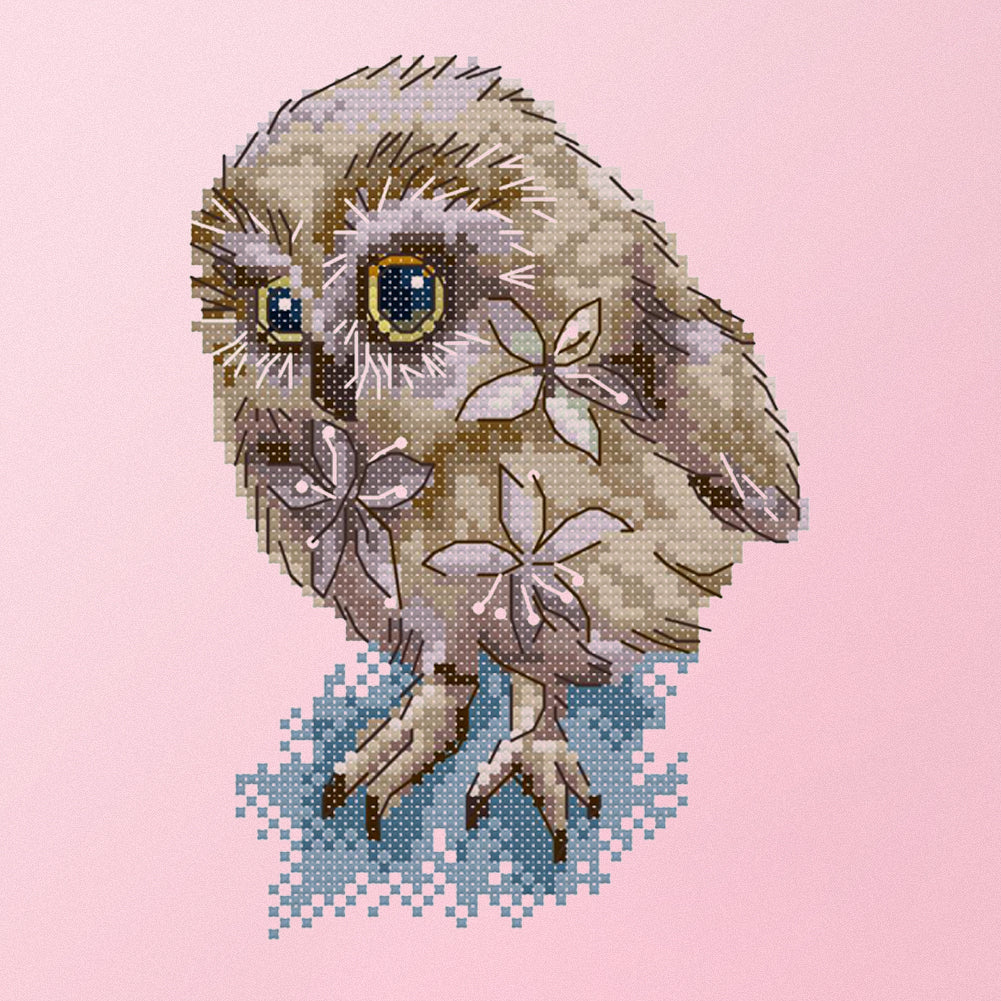Owl - 14CT Stamped Cross Stitch 15*20CM