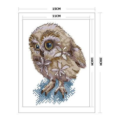Owl - 14CT Stamped Cross Stitch 15*20CM