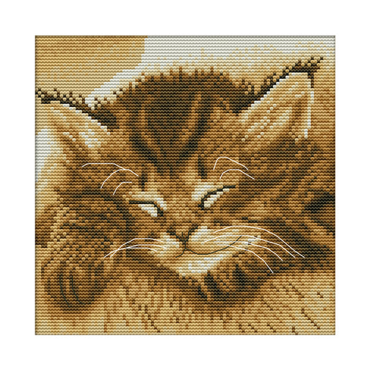 Sleep Cat - 14CT Stamped Cross Stitch 22*22CM