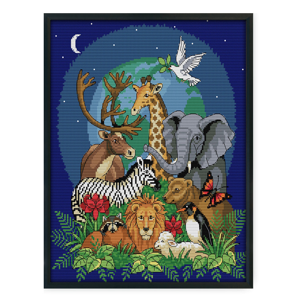 Cat - 14CT Stamped Cross Stitch 34*39CM