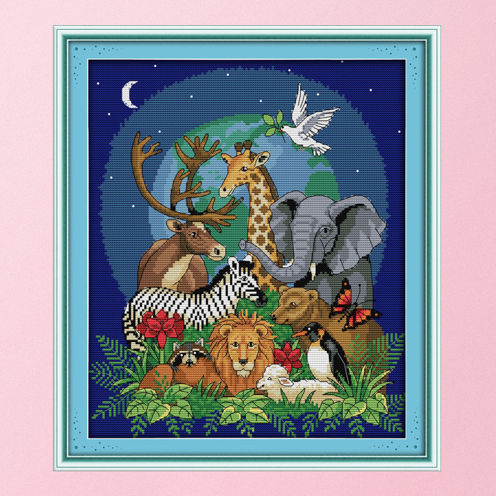 Cat - 14CT Stamped Cross Stitch 34*39CM