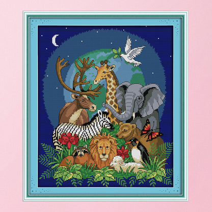 Cat - 14CT Stamped Cross Stitch 34*39CM