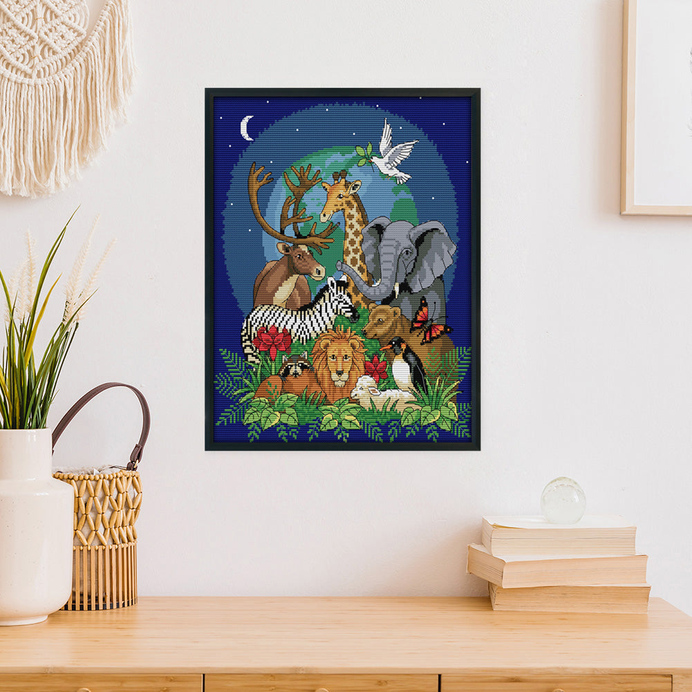Cat - 14CT Stamped Cross Stitch 34*39CM