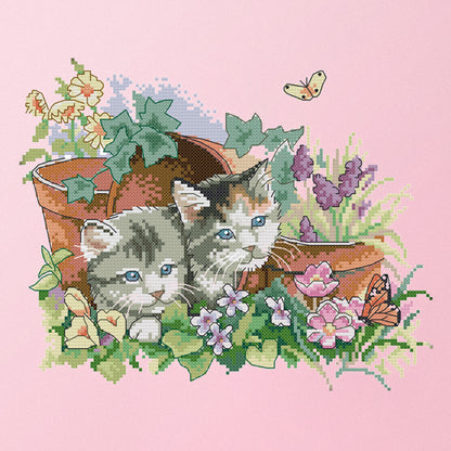 Kitties - 14CT Stamped Cross Stitch 31*26CM