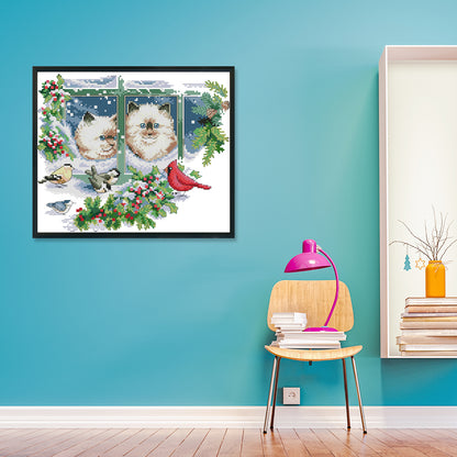 Kitties - 14CT Stamped Cross Stitch 31*27CM