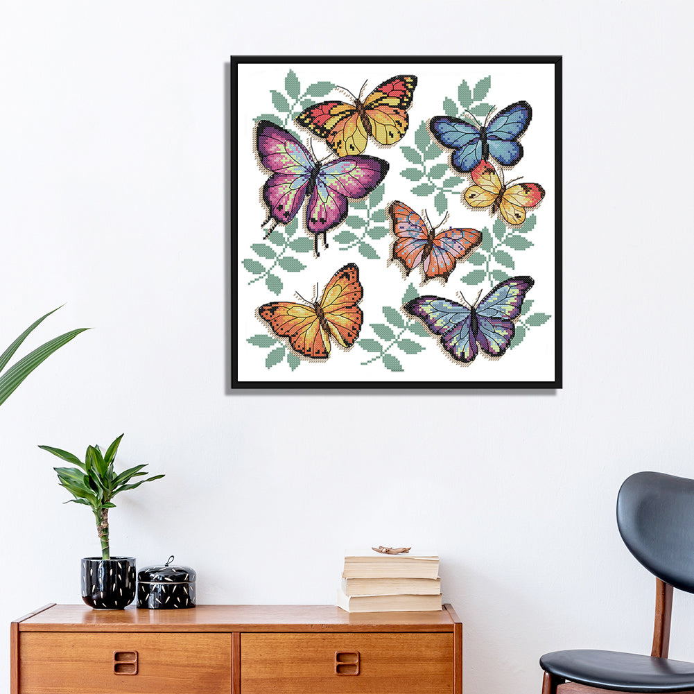 Butterfly- 14CT Stamped Cross Stitch 34*33CM