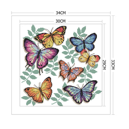 Butterfly- 14CT Stamped Cross Stitch 34*33CM