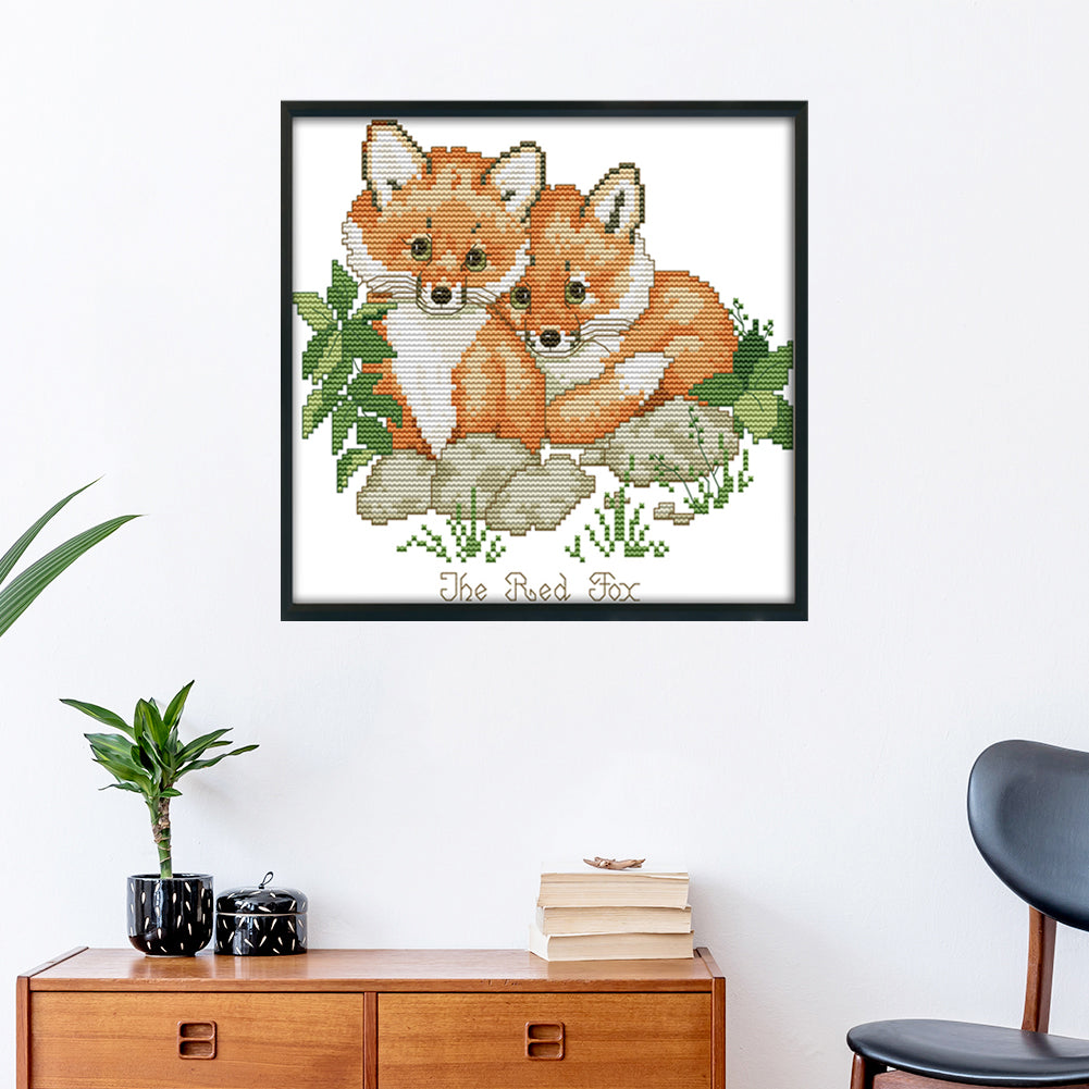 Red Fox - 14CT Stamped Cross Stitch 26*21CM