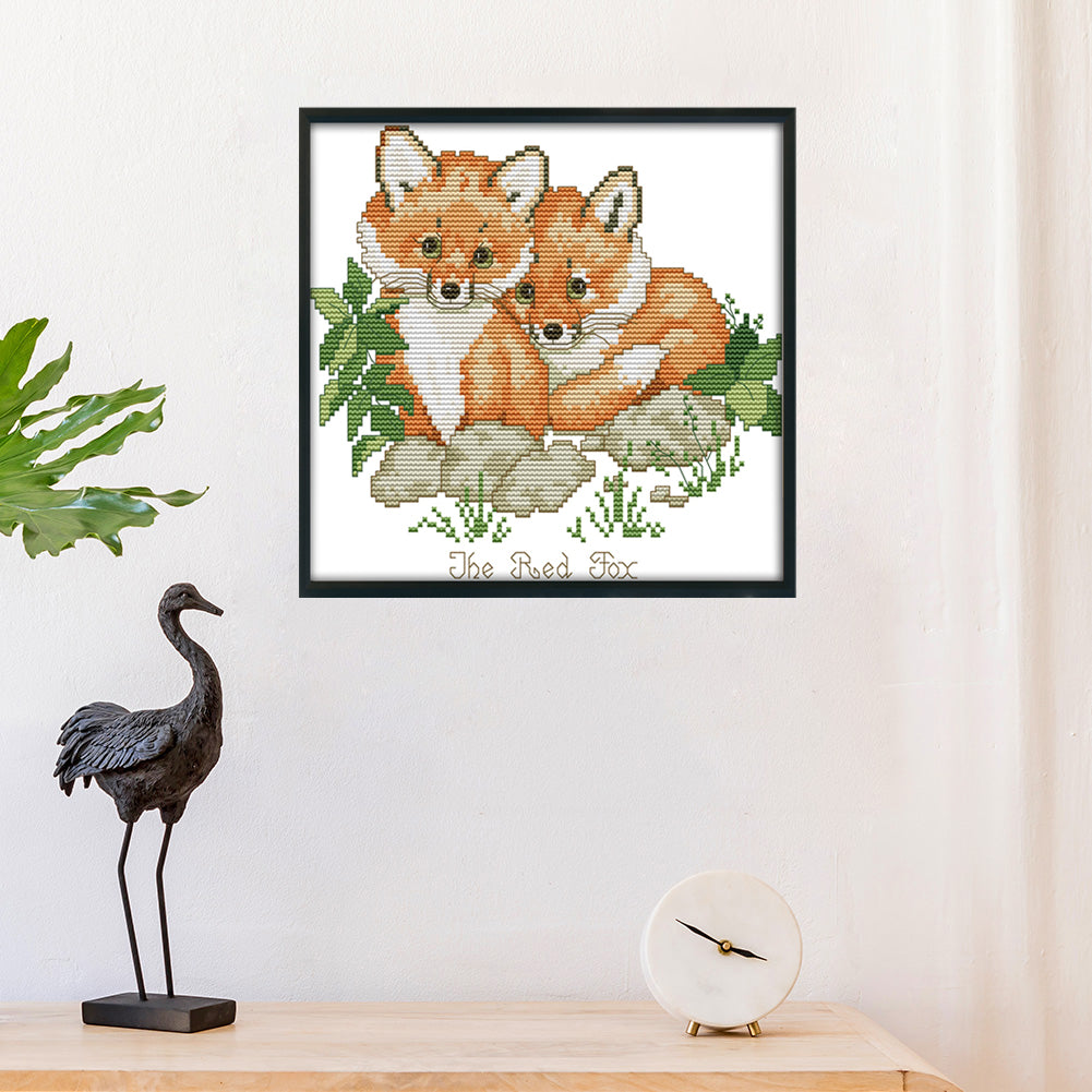 Red Fox - 14CT Stamped Cross Stitch 26*21CM
