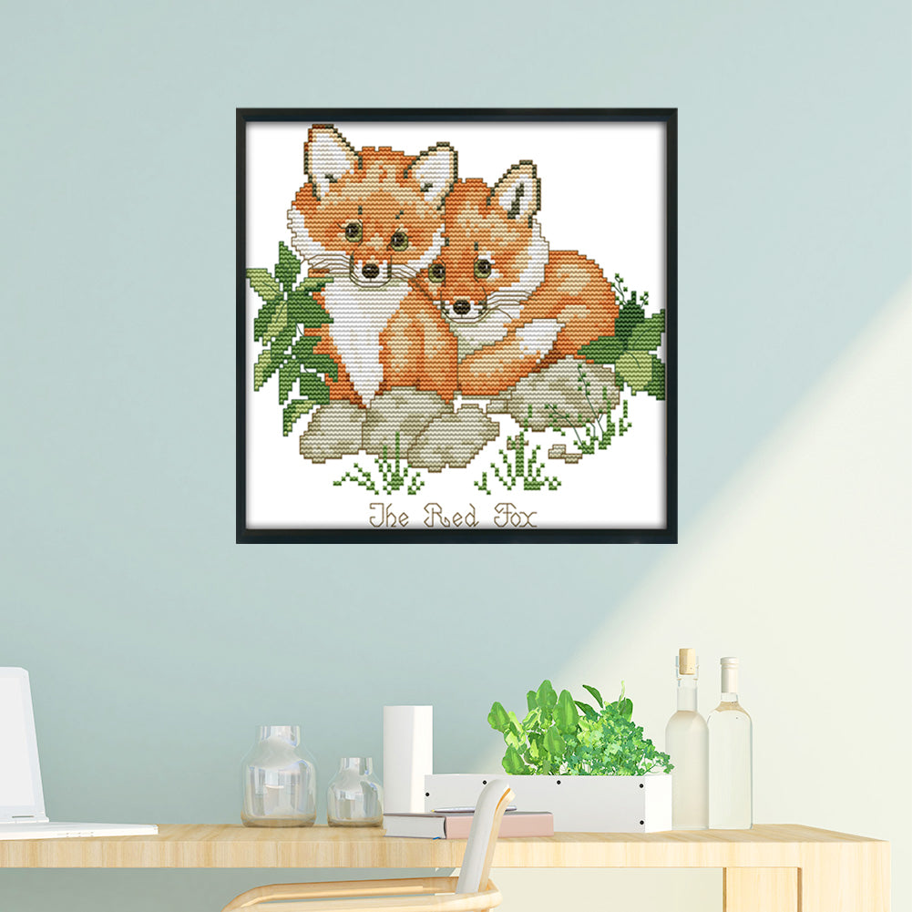 Red Fox - 14CT Stamped Cross Stitch 26*21CM