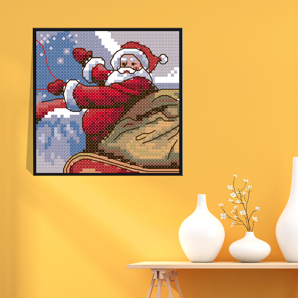 Santa Claus - 14CT Stamped Cross Stitch 13*13CM