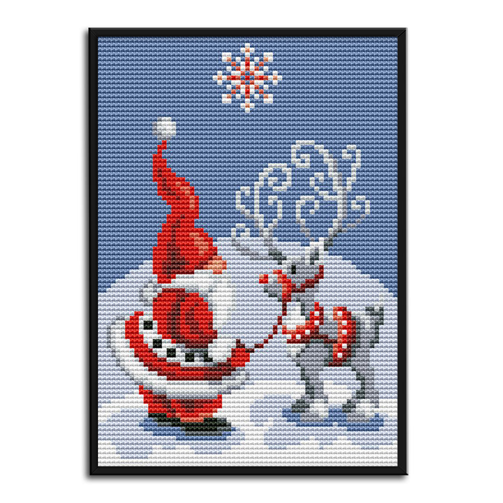 Elk- 14CT Stamped Cross Stitch 18*22CM