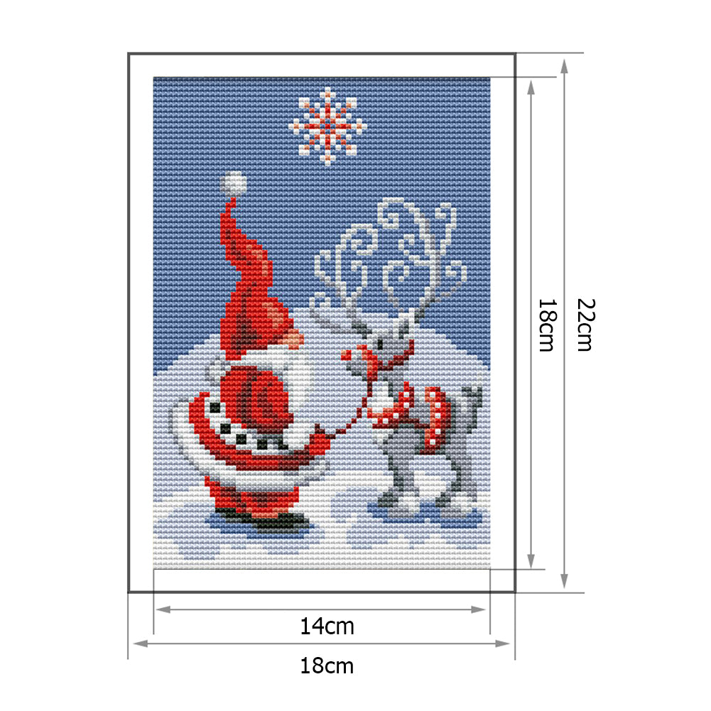 Elk- 14CT Stamped Cross Stitch 18*22CM