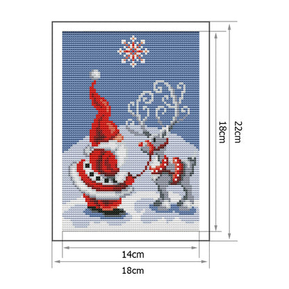 Elk- 14CT Stamped Cross Stitch 18*22CM