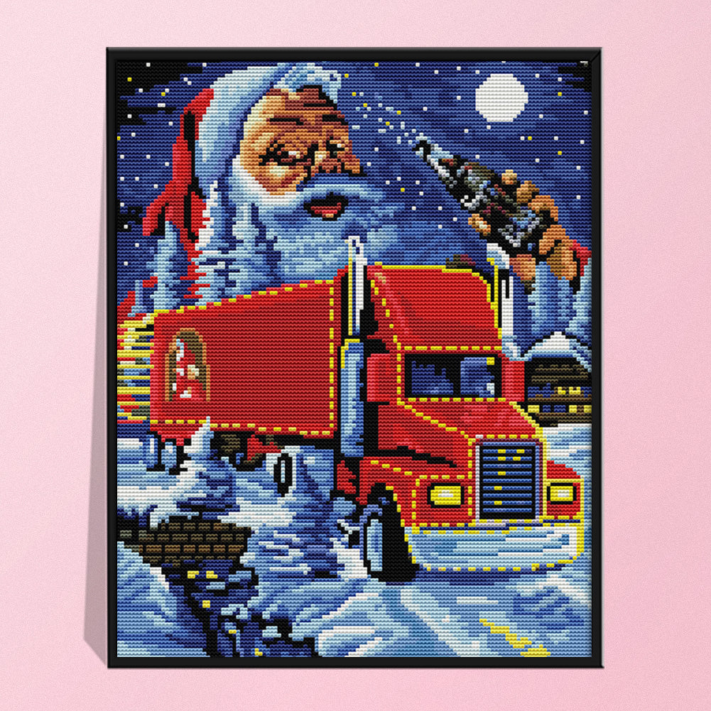 Car- 14CT Stamped Cross Stitch 31*37CM