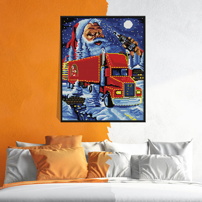 Car- 14CT Stamped Cross Stitch 31*37CM
