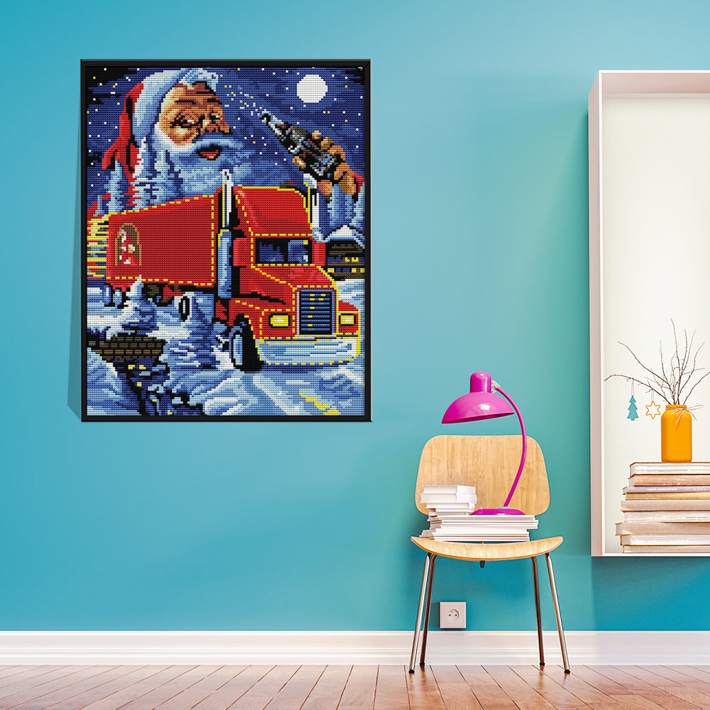 Car- 14CT Stamped Cross Stitch 31*37CM