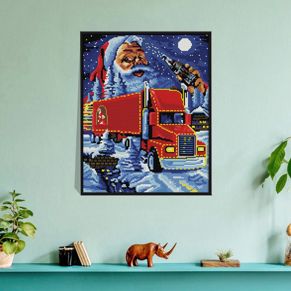 Car- 14CT Stamped Cross Stitch 31*37CM