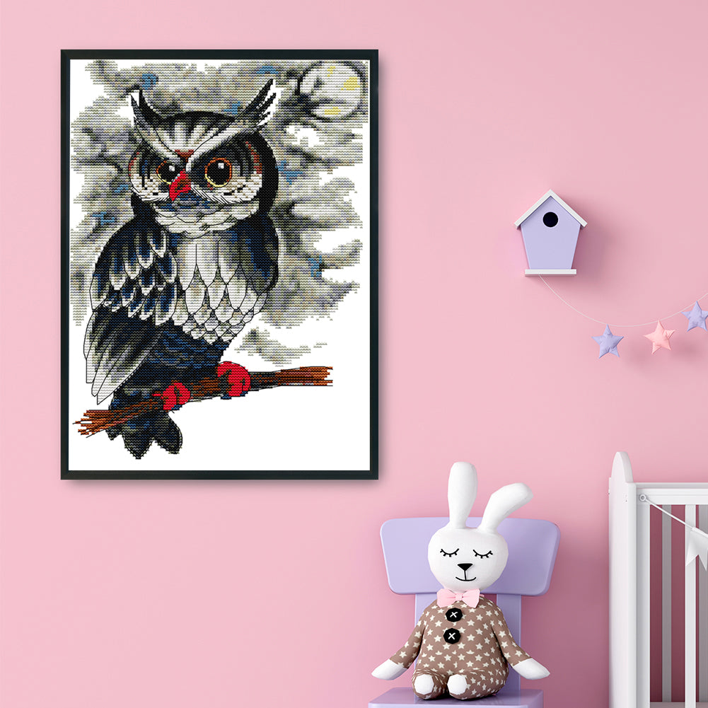 Owl- 14CT Stamped Cross Stitch 34*27CM