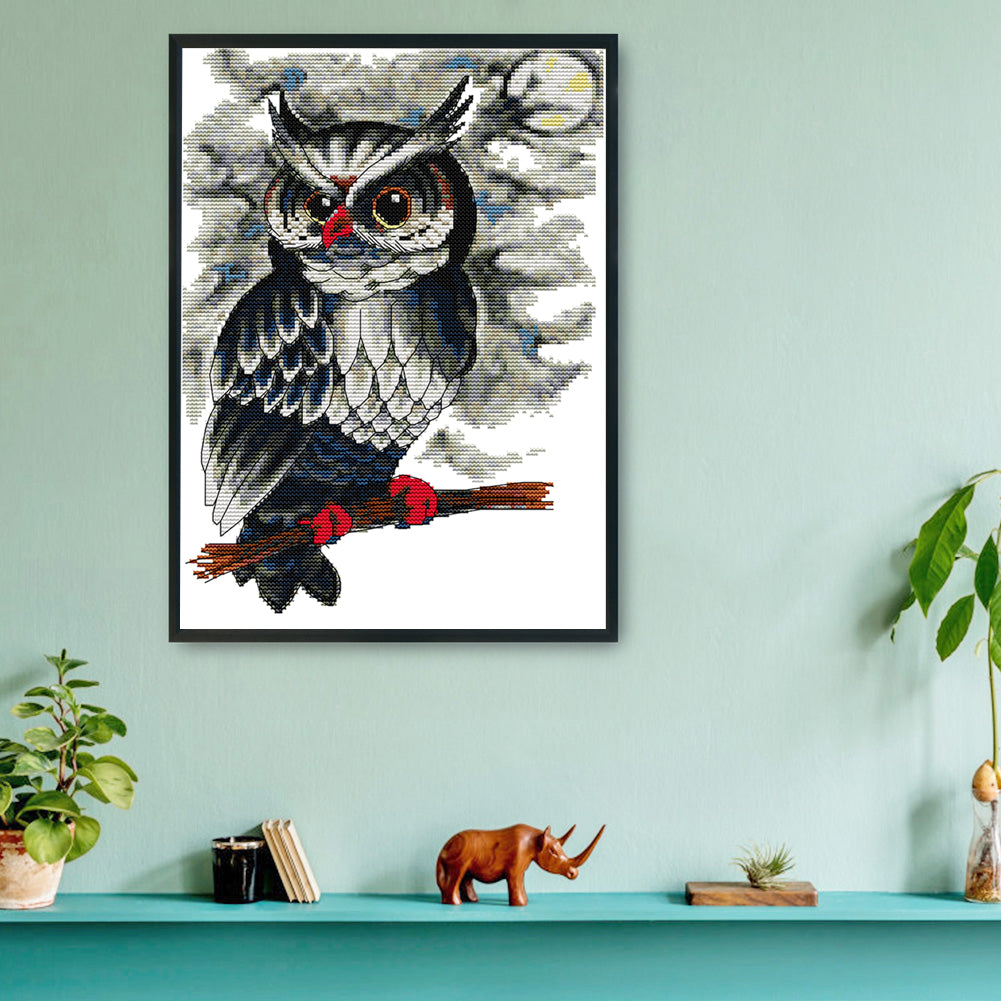 Owl- 14CT Stamped Cross Stitch 34*27CM