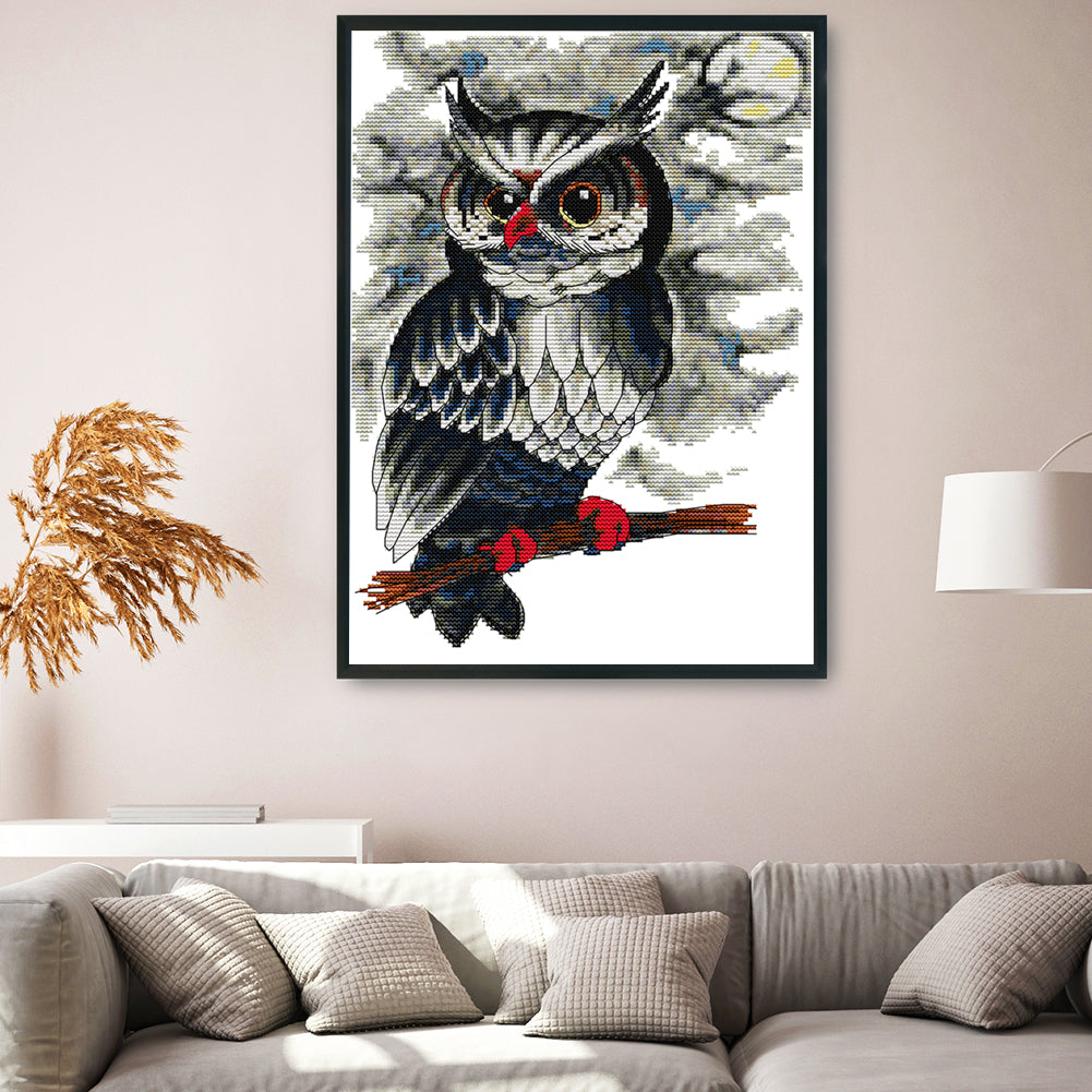 Owl- 14CT Stamped Cross Stitch 34*27CM