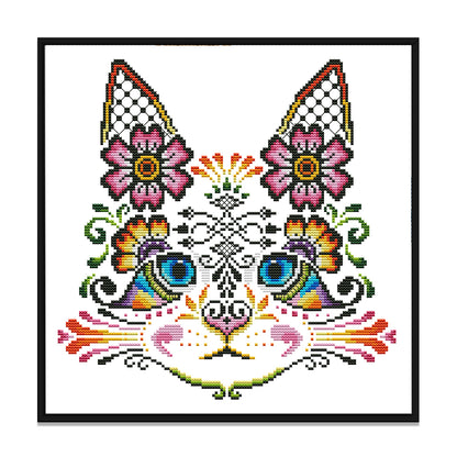 Charming Cat - 14CT Stamped Cross Stitch 30*30CM