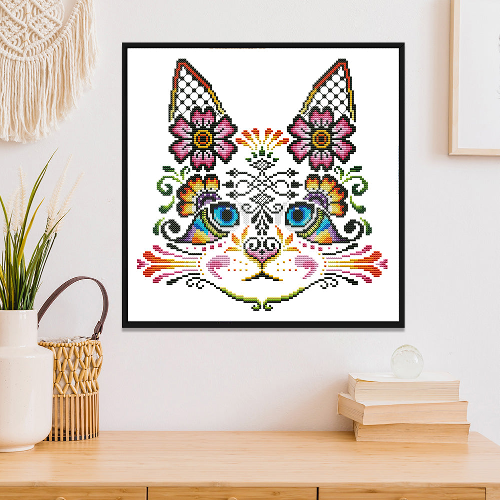 Charming Cat - 14CT Stamped Cross Stitch 30*30CM