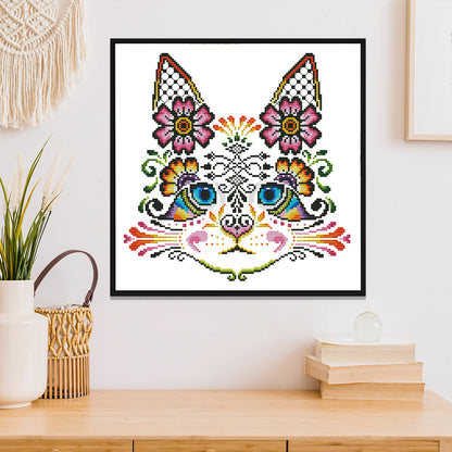 Charming Cat - 14CT Stamped Cross Stitch 30*30CM