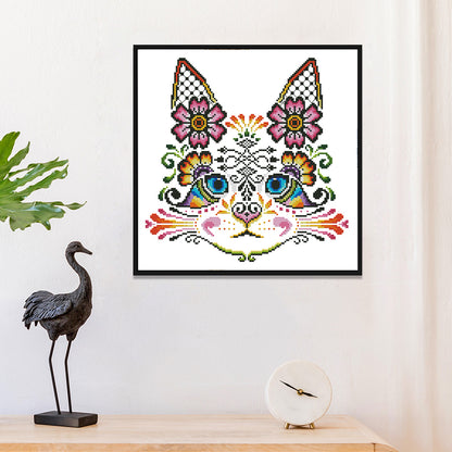Charming Cat - 14CT Stamped Cross Stitch 30*30CM