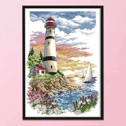 Lighthouse - 14CT Stamped Cross Stitch 30*40CM