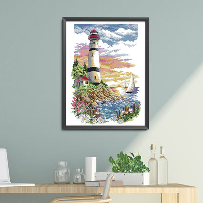 Lighthouse - 14CT Stamped Cross Stitch 30*40CM