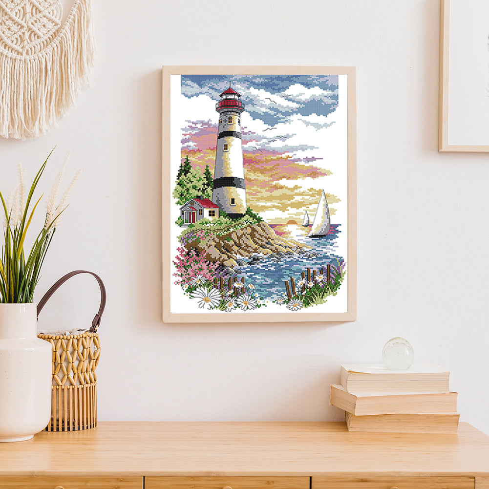 Lighthouse - 14CT Stamped Cross Stitch 30*40CM