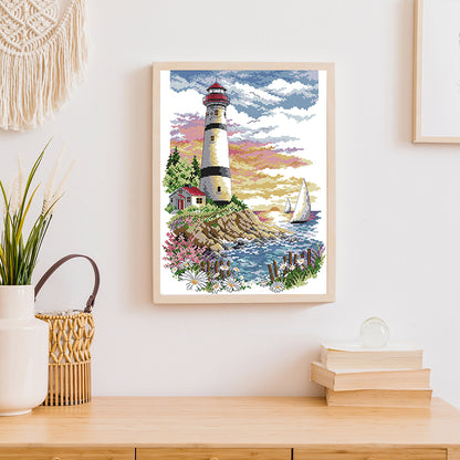 Lighthouse - 14CT Stamped Cross Stitch 30*40CM