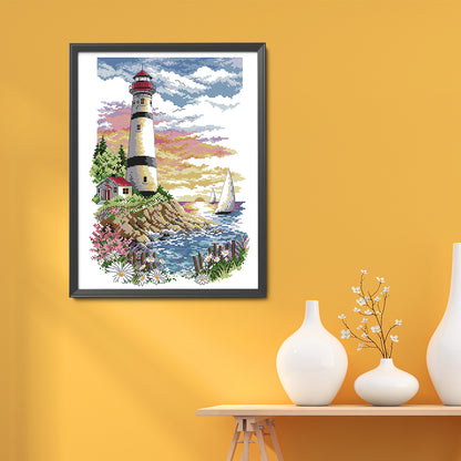 Lighthouse - 14CT Stamped Cross Stitch 30*40CM