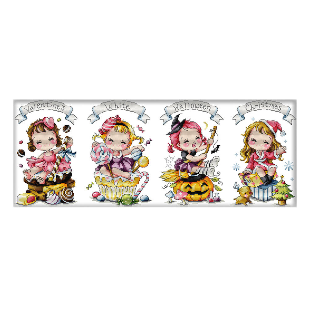 Holiday - 14CT Stamped Cross Stitch 54 *22CM