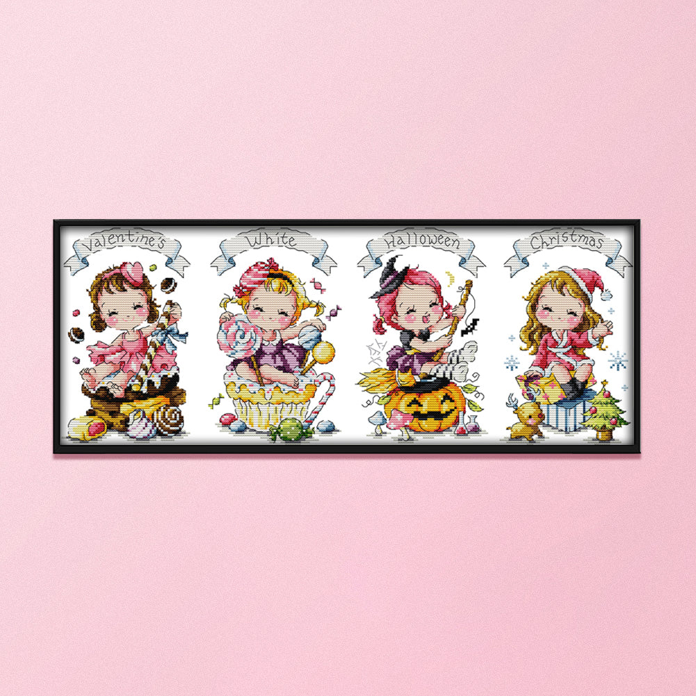 Holiday - 14CT Stamped Cross Stitch 54 *22CM