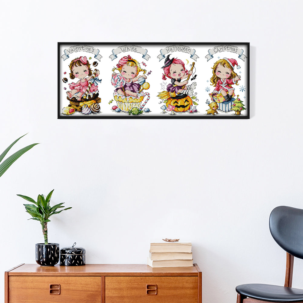 Holiday - 14CT Stamped Cross Stitch 54 *22CM