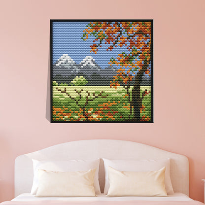Four Seasons - 14CT Stamped Cross Stitch 16x16CM