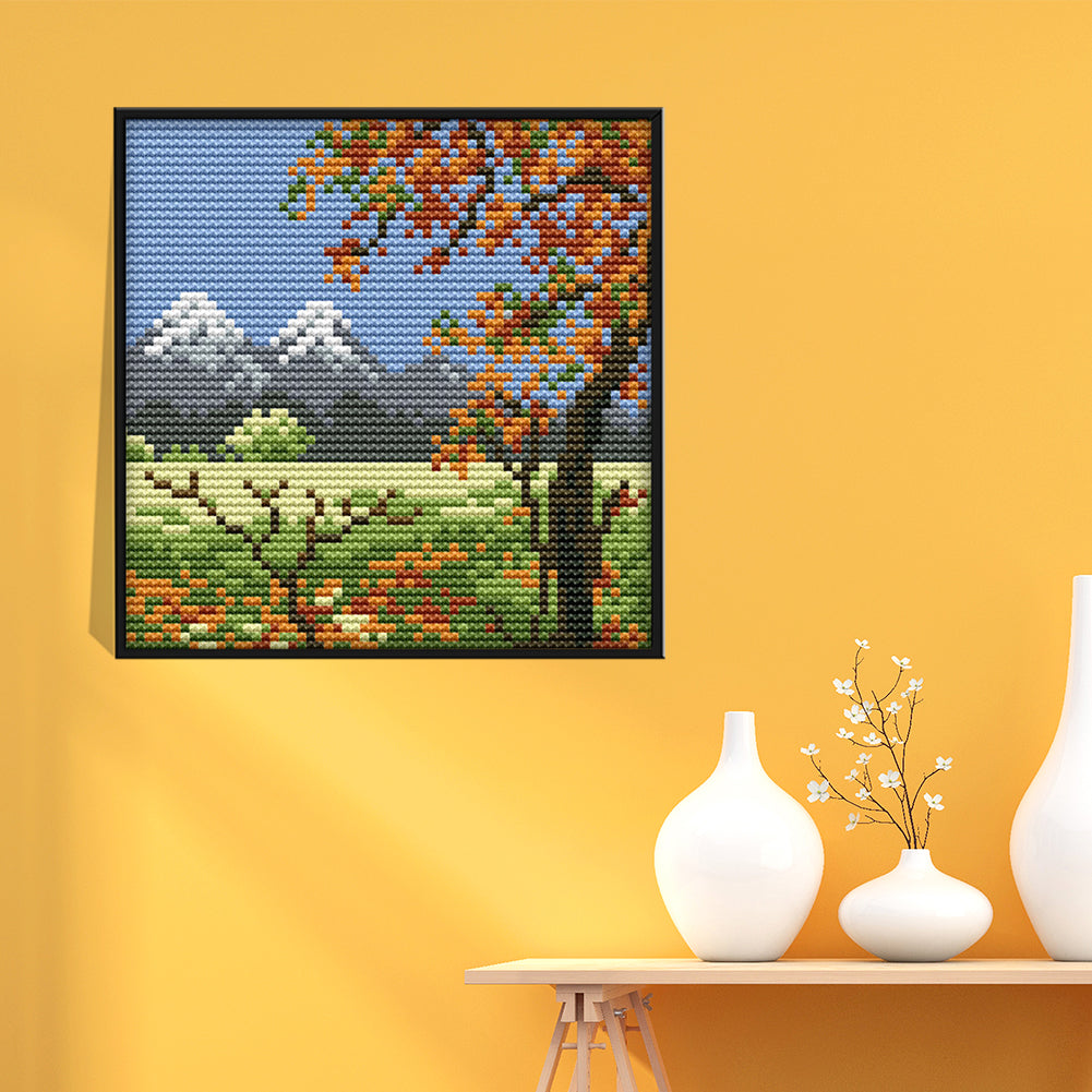 Four Seasons - 14CT Stamped Cross Stitch 16x16CM